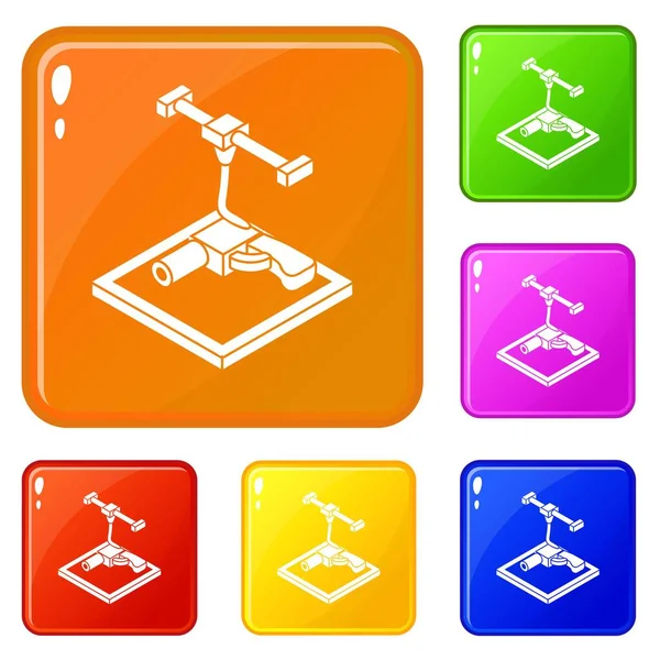 Simgeler yazdırma silah d vektör renk ayarla