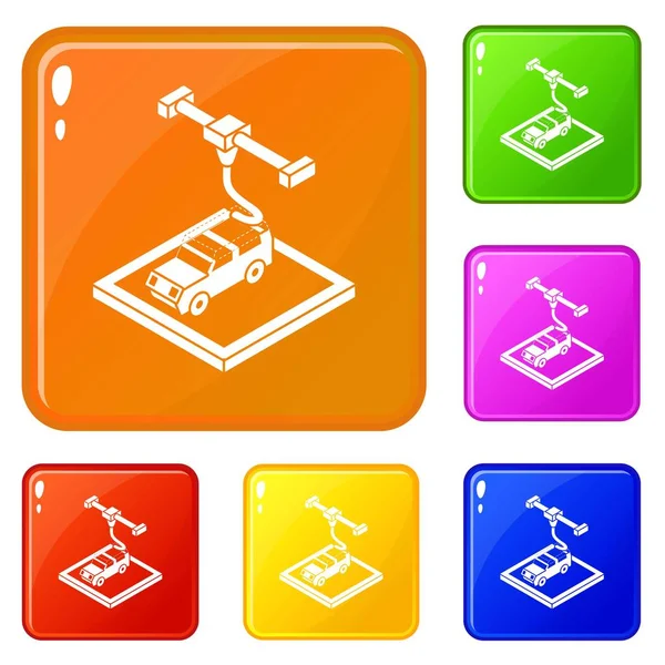 Araba d simgeler yazdırma vektör renk ayarla