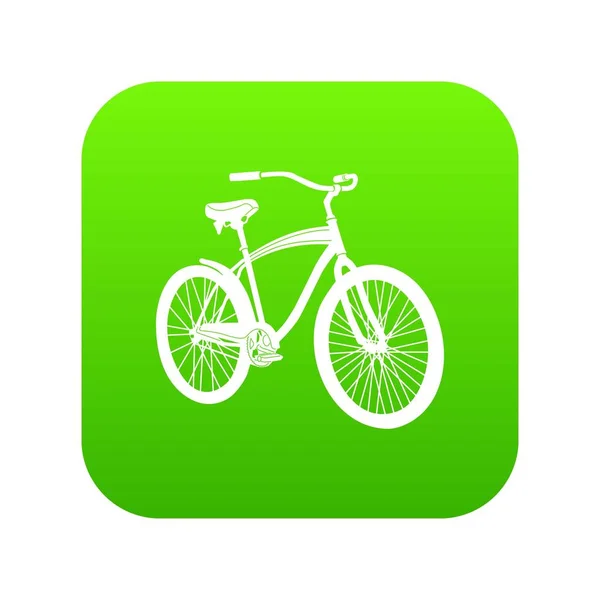 Ícone de bicicleta vetor verde — Vetor de Stock