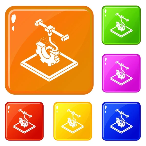 Simgeler yazdırma karikatür d vektör renk ayarla