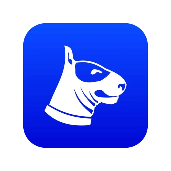 Булл-тер'єр значок собаки цифровий синій — стоковий вектор