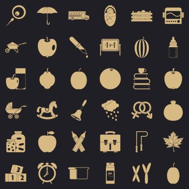 Eğitim Icons set, basit tarzı