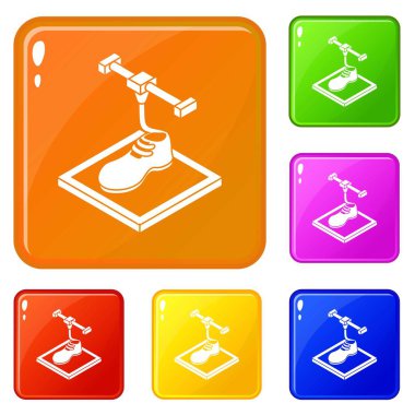 Simgeler yazdırma ayakkabı d vektör renk ayarla