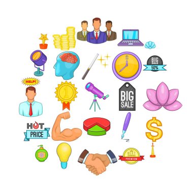 Haber Icons set, karikatür tarzı