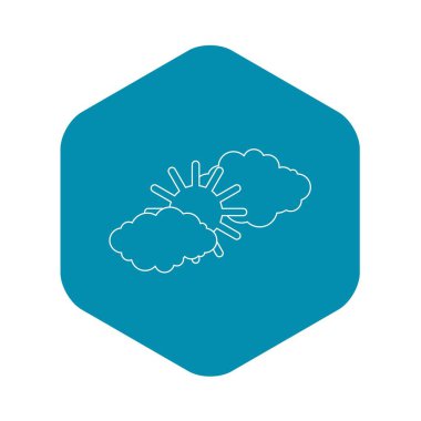 Bulutlar ve güneş simgesi, anahat stili