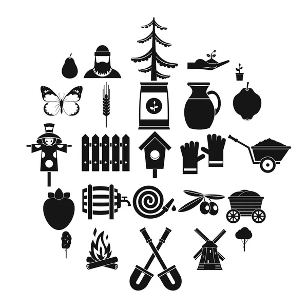 Conjunto de iconos de montículo, estilo simple — Vector de stock