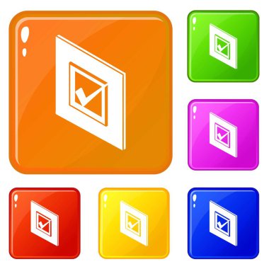 Oy işareti simgeler kümesi vektör renk