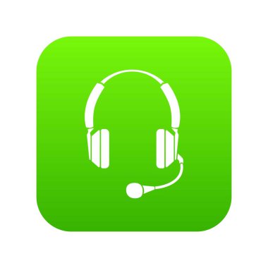 Kulaklık yeşil simge vektör