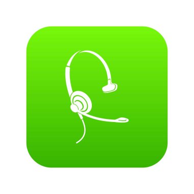 Kulaklık mikrofon simgesi yeşil vektör ile