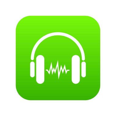 Kulaklık yeşil simge vektör içinde ses