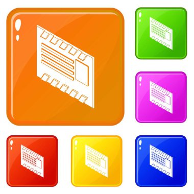 Posta zarf simgeler vektör renk ayarla