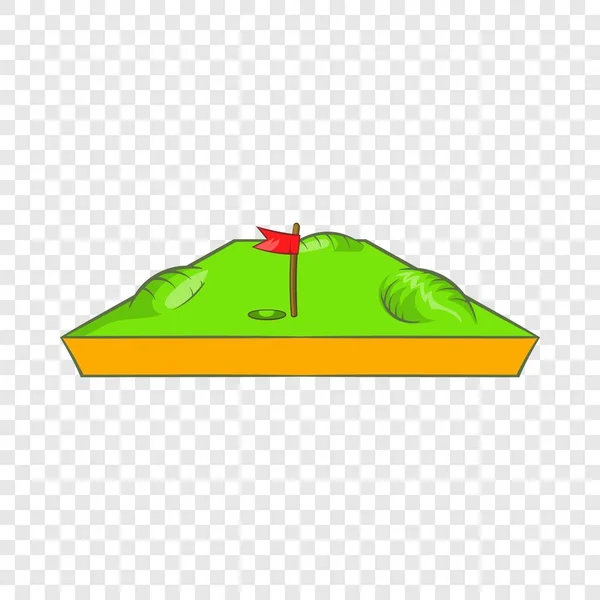 Icono del campo de golf, estilo de dibujos animados — Vector de stock