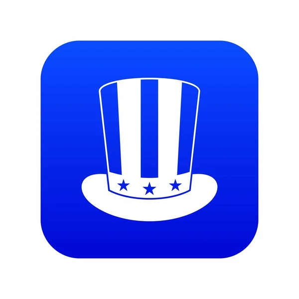 American hat icon digital blue — Stock Vector