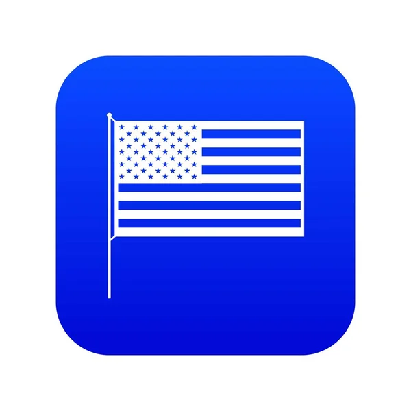Icône drapeau américain numérique bleu — Image vectorielle