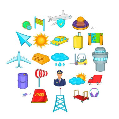 Bagaj Icons set, karikatür tarzı