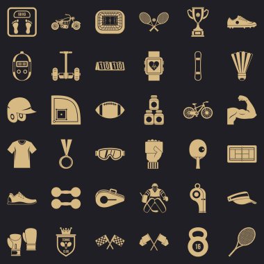 Atlet Icons set, basit tarzı