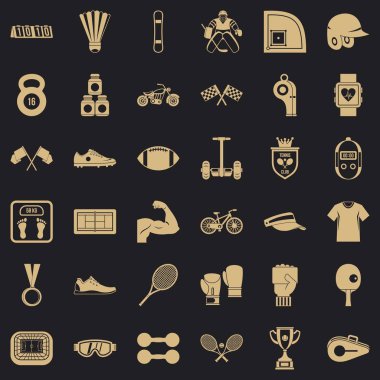 Spor Icons set, basit tarzı