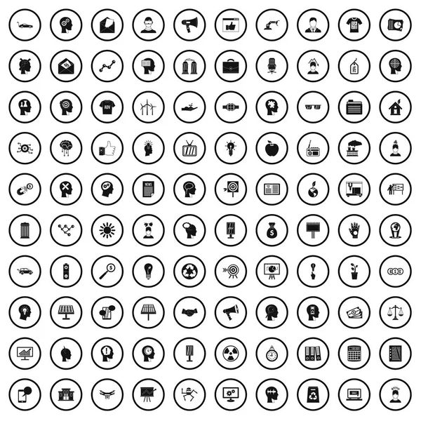 Ensemble de 100 icônes d'idée, style simple — Image vectorielle