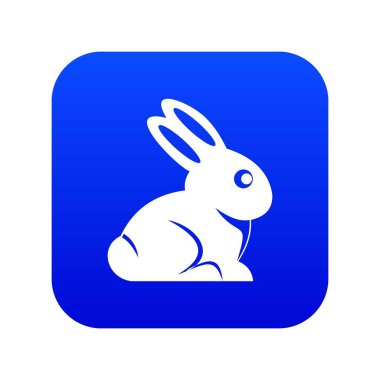 Paskalya tavşanı simgesi dijital mavi