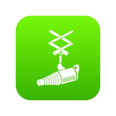 Stüdyo ile bir konik karşıyageldiklerinde yeşil simge vektör flaş