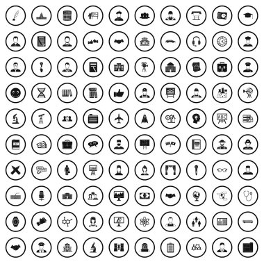 100 akıllı Icons set, basit tarzı 