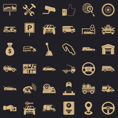 Otomobil Icons set, basit tarzı