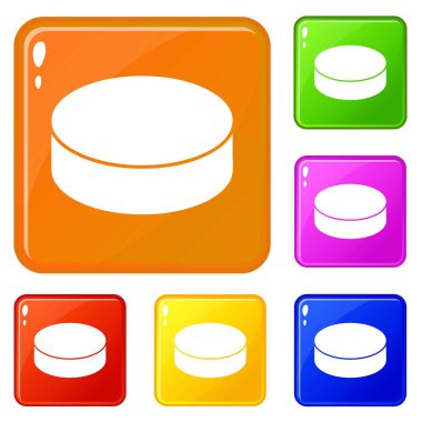 Çamaşır makinesi hokey simgeler vektör renk ayarla