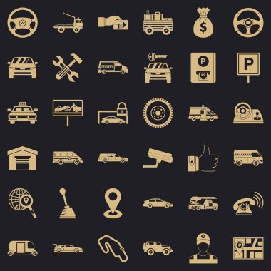 Araba simgeler kümesi, basit tarzı kira