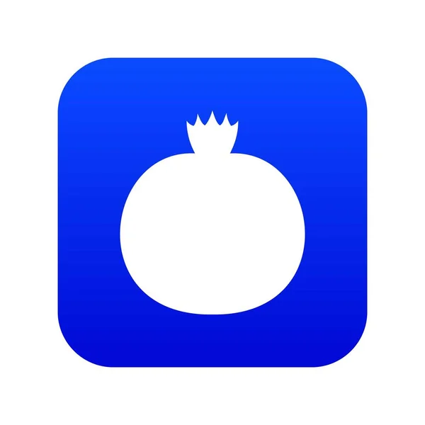 Reife Granatapfel Symbol digital blau — Stockvektor