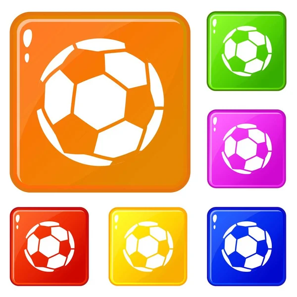 Voetbal iconen instellen vector kleur — Stockvector