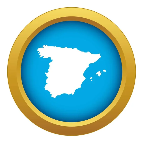 Mapa de España icono azul vector aislado — Vector de stock