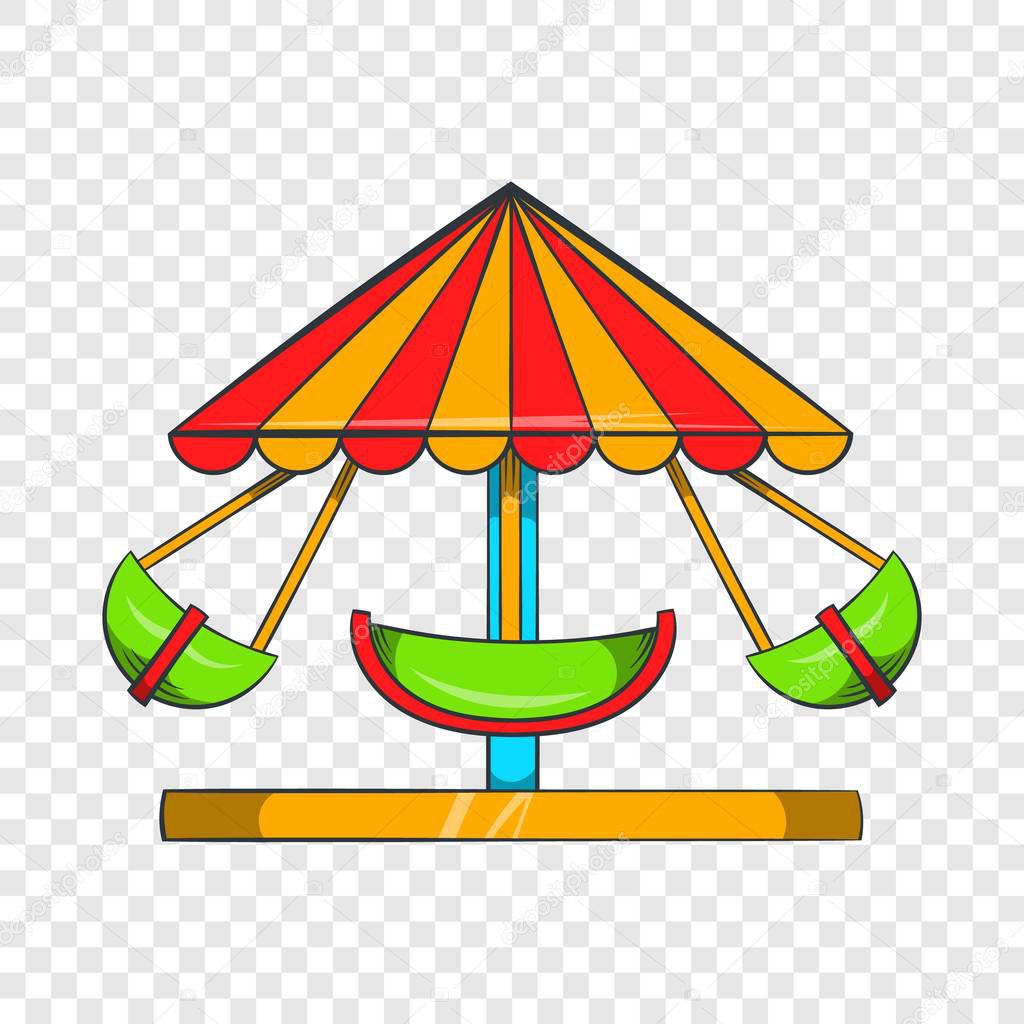 Boat carousel icon, cartoon style