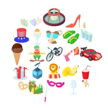 Performans Icons set, karikatür tarzı