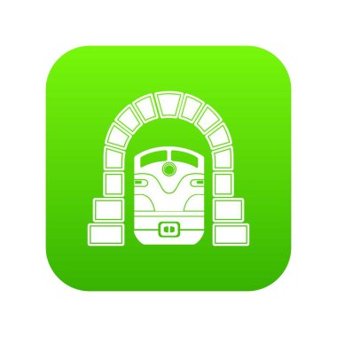 Tünel yeşil simge vektör içinde tren