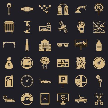 Otomatik onarım Icons set, basit tarzı