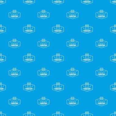 Mobilya ev desen vektör kesintisiz mavi