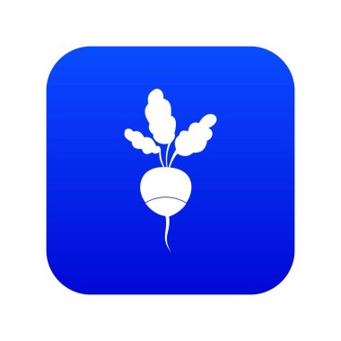 Taze turp simgesi dijital mavi