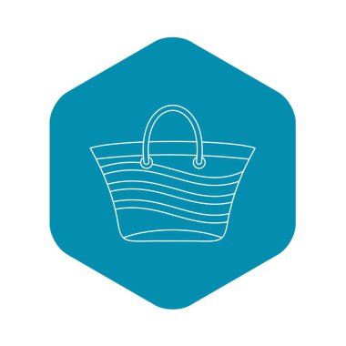 Kadın plaj çantası simgesini, anahat stili