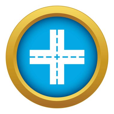 İzole geçiş yolu mavi simge vektör