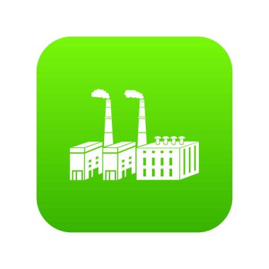 Büyük kimyasal bitki yeşil simge vektör