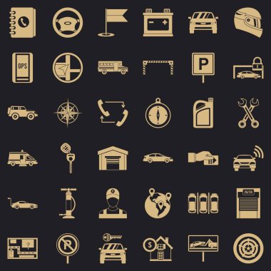 Bakım Icons set, basit tarzı