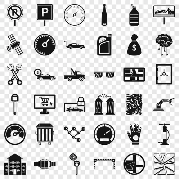 Auto repair icons set, simple style — Stock Vector