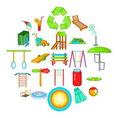 Eğlence Icons set, karikatür tarzı