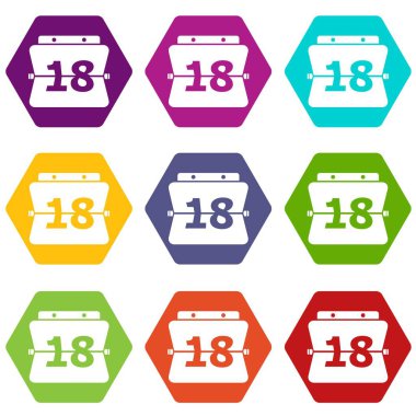 9 vektör yaprak takvim Icons set