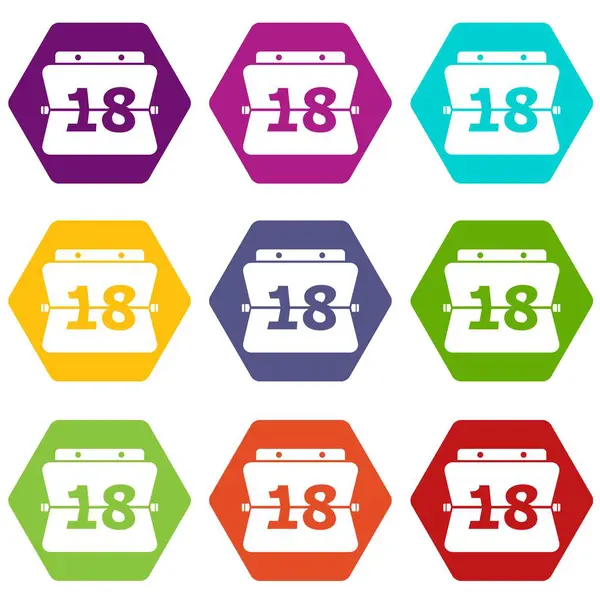 9 vektör yaprak takvim Icons set