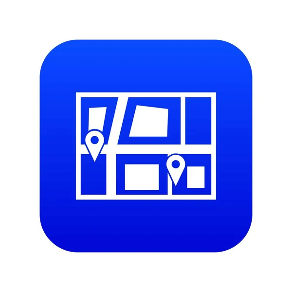 Ubicación geográfica del icono de taxi digital azul — Vector de stock