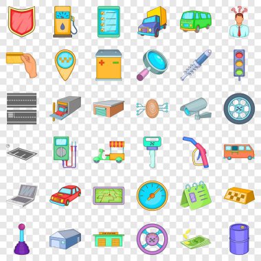 Otomatik onarım Icons set, karikatür tarzı