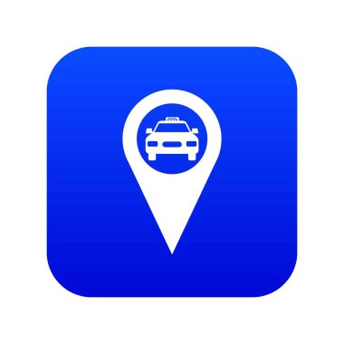 Geo taksi simgesi dijital mavi