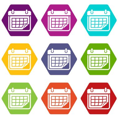 9 vektör planlayıcısı Icons set