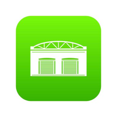 Depo fabrika yeşil simge vektör